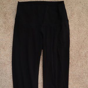 Black Cotton Crop Leggings